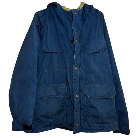 REI Co-op Thinsulate Jacket Drawstring Hoodie Full Zip Snap Button Pockets Blue - Picture 1 of 5